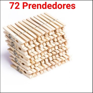 72 Prendedor De Roupas, Madeira , Embalagem c/ 72 Unidades em Oferta na Shopee