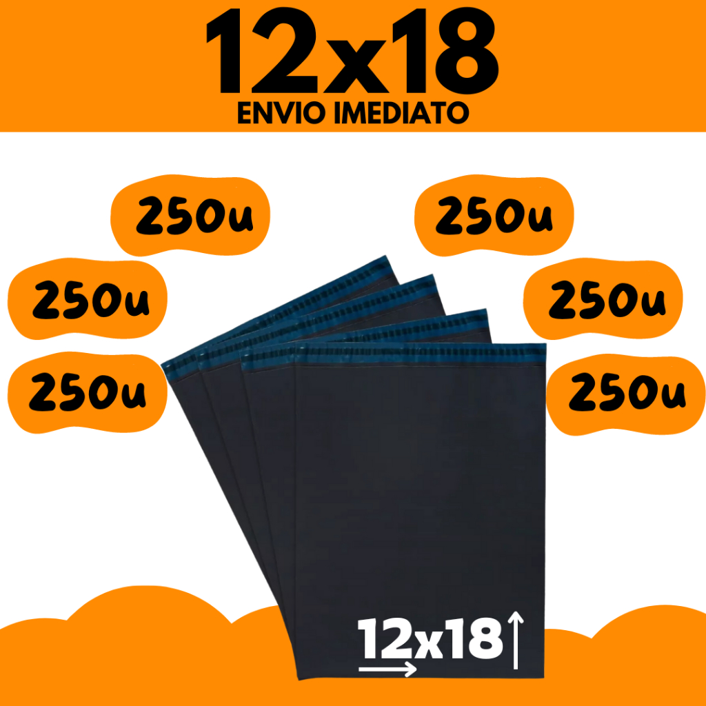 Envelope De Envio 12x18 250 unidades Embalagem Segurança 12x18 Correios 250 unidades