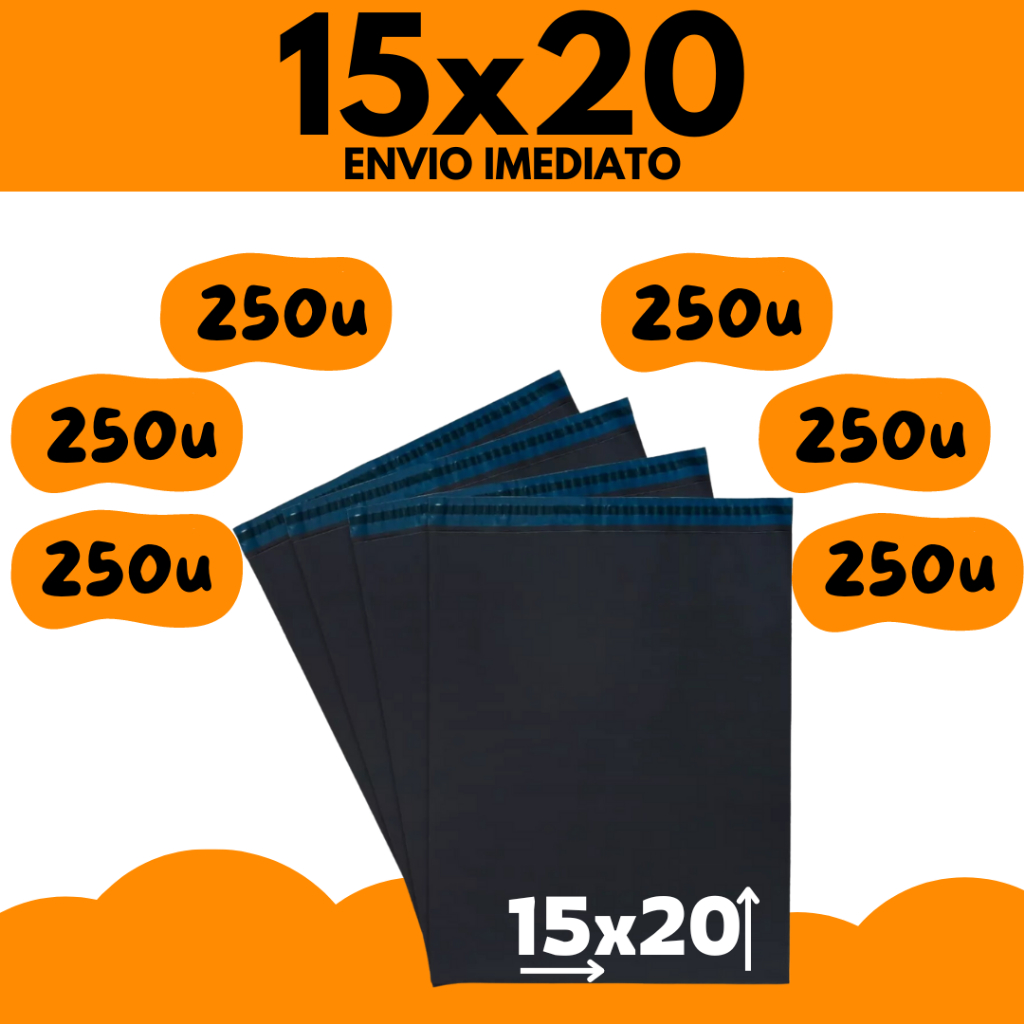 Envelope De Envio 15x20 250 unidades Embalagem Segurança 15x20 Correios 250 unidades