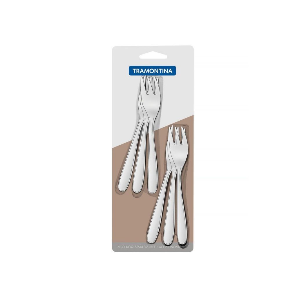 Jogo Garfos Torta Bolo 6P Tramontina Maresias Inox