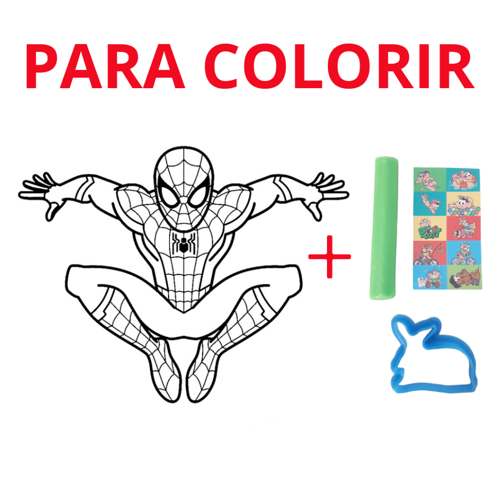 Kit 50 desenhos para colorir, pintar  do HOMEM ARANHA , em folha A4, SEM REPETIÇÃO , 02 desenhos por folha