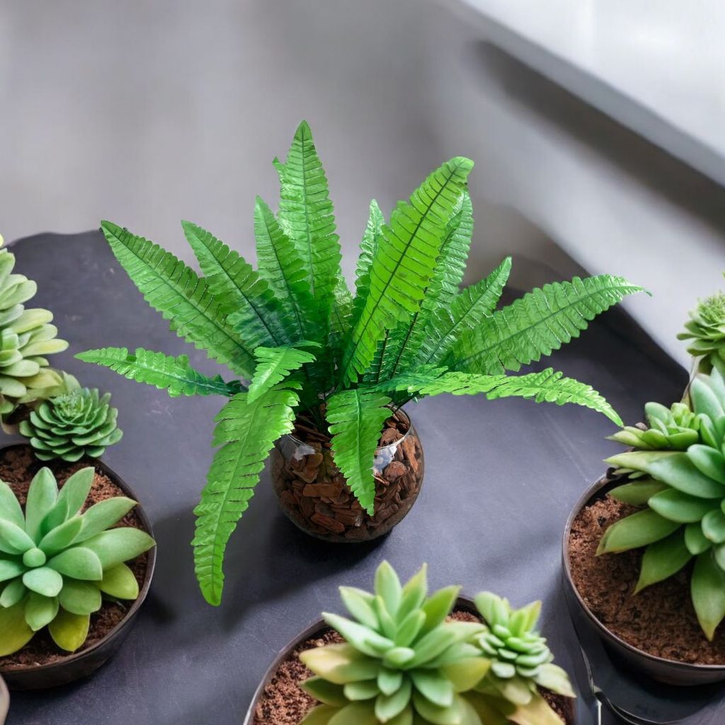 Samambaia Artificial Verde 46cm Toque Real - Perfeição Natural em Buquê, Paulistinha, Americana, Francesa e Pluma