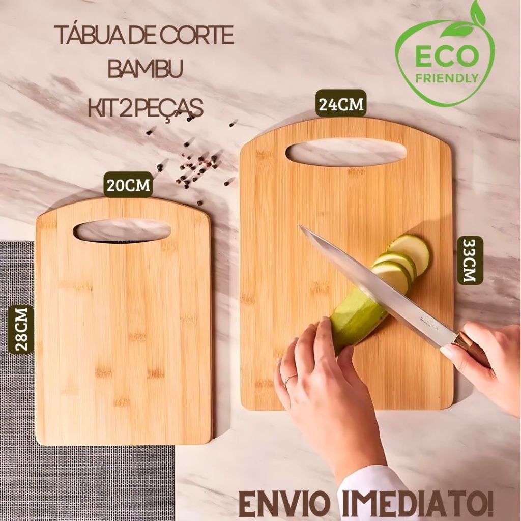 Conjunto Kit 2 Peças Tábua de Corte Carne Legumes Retangular Resistente Casa Cozinha 30x20cm/34x24cm em Oferta na Shopee