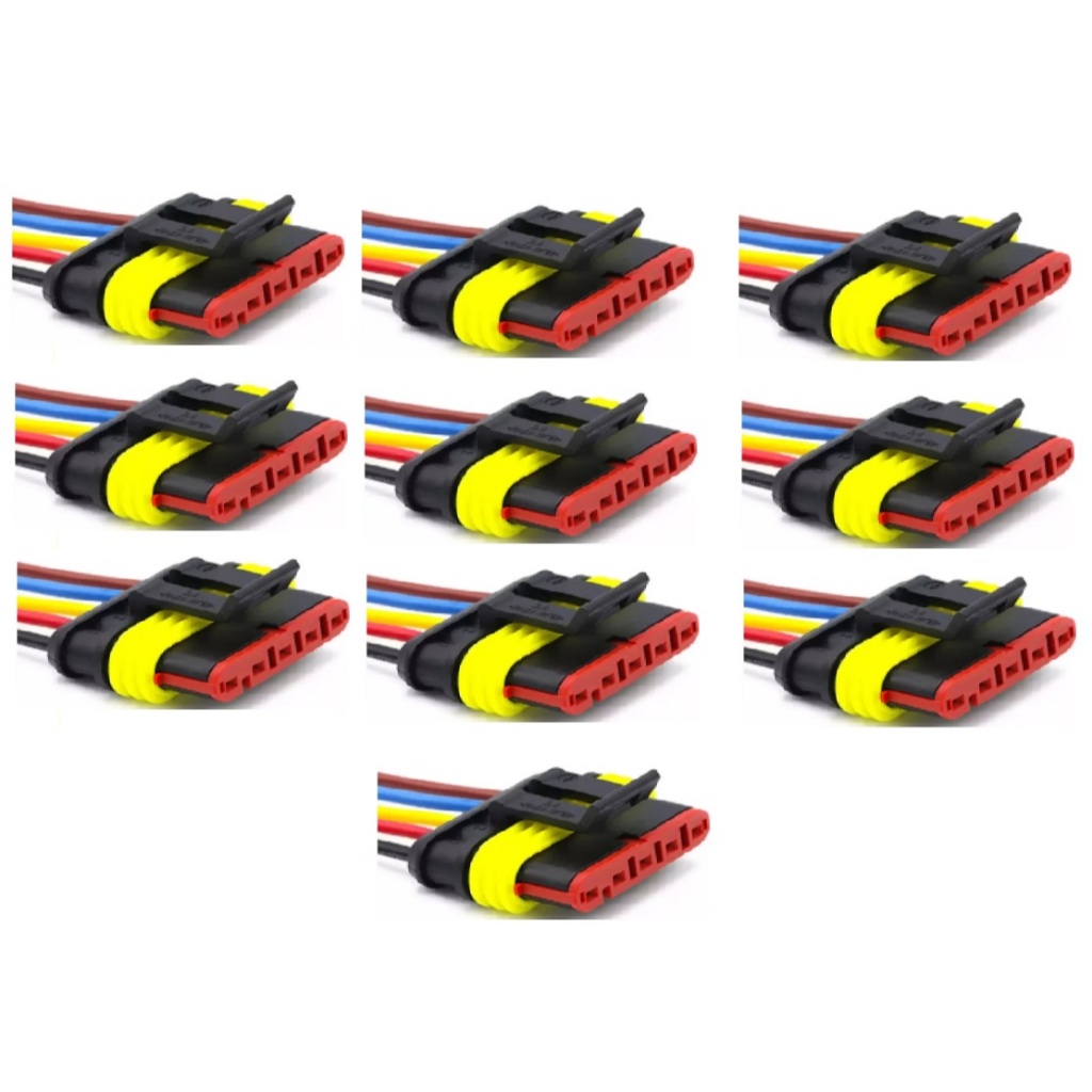 Chicote Plug conector 5 Via fêmea Universal carreta Guerra Randon Librelato Noma Facchini, 10 peças