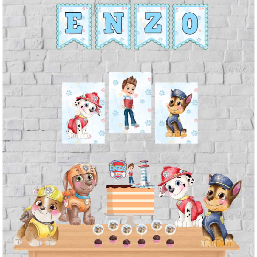 ENVIO RÁPIDO | Kit Festa Patrulha Canina | Personalizados | Lembrancinhas | Kit Só um Bolinho Patrulha Canina