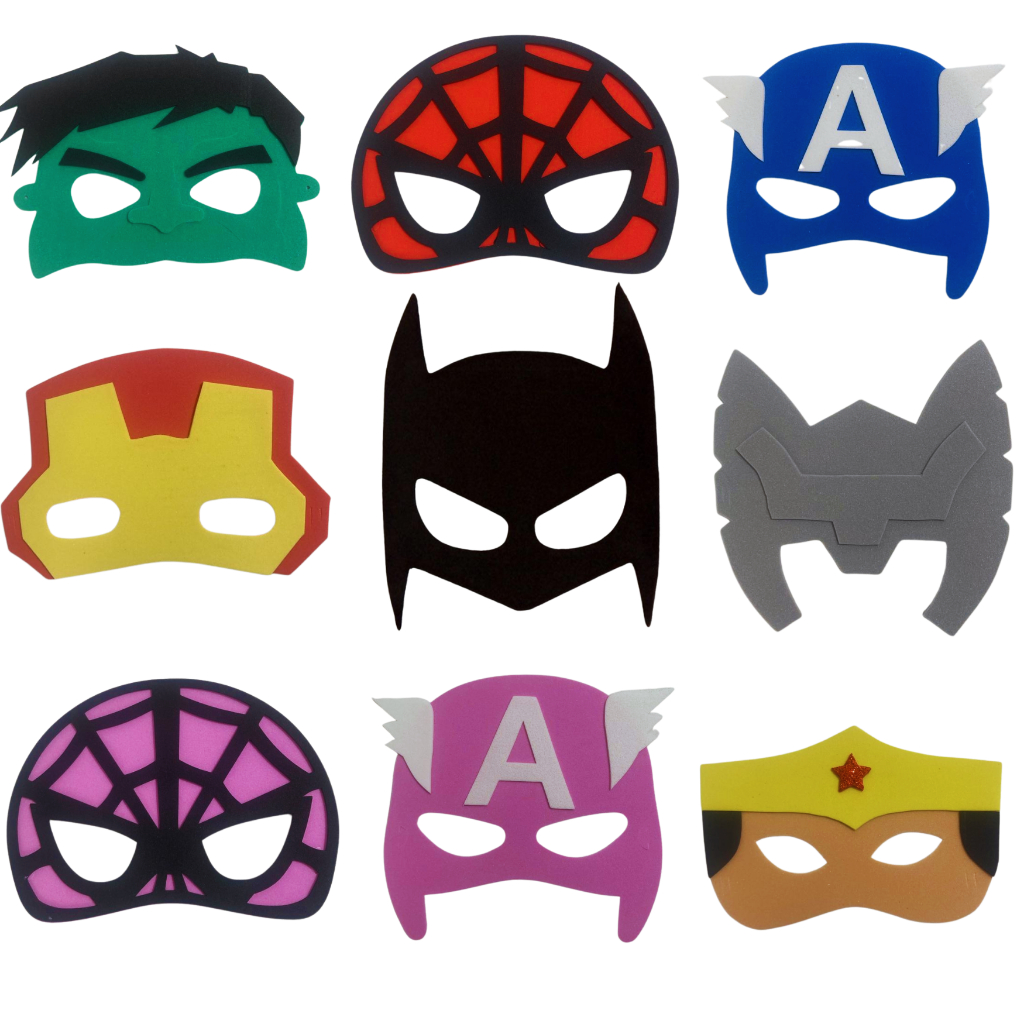 Mascara De E.v.a - Super Herois - 10 Peças