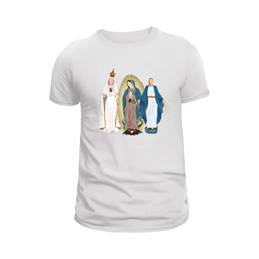 Camiseta Nossa Senhora de Fatima Nossa Senhora das Graças Virgem de Guadalupe Unissex