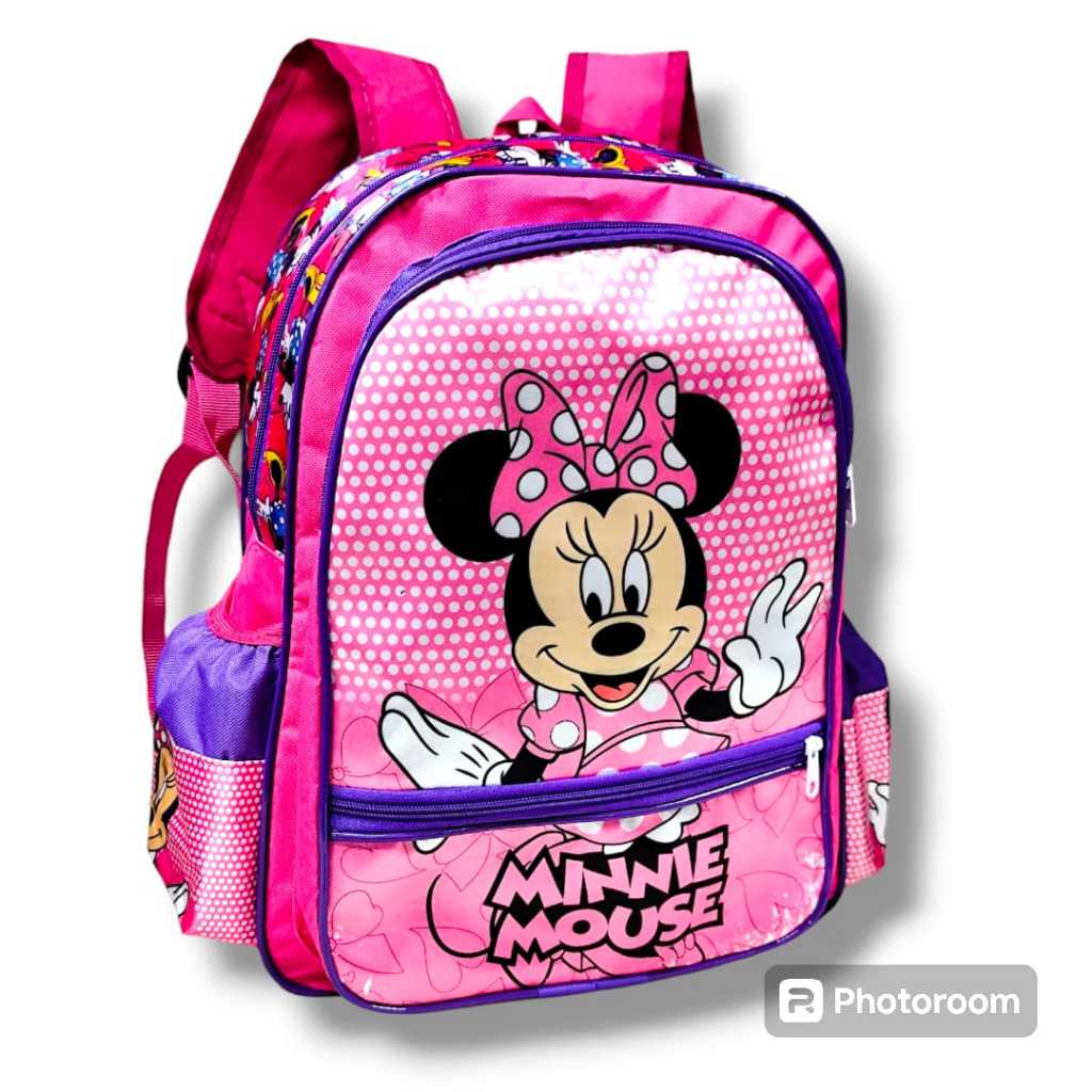 Mochila infantil escolar de costa minnie menina  mochila grande