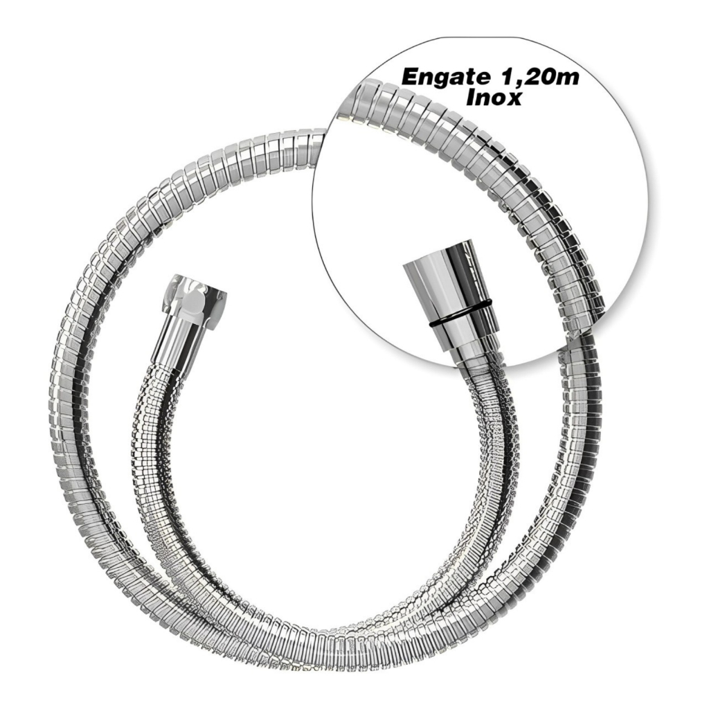 Engate Mangueira Flexível Aço Inox 1,20m Ducha Higiênica Chuveiro Banheiro