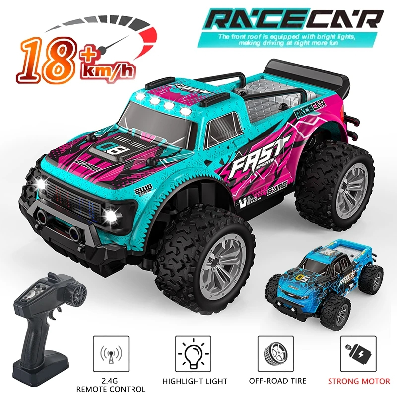 Carrinho de Controle Remoto Bateria Recarregável caminhonete camionete Farol KF23 KF24 RC Off-Road corrida Luz trilha