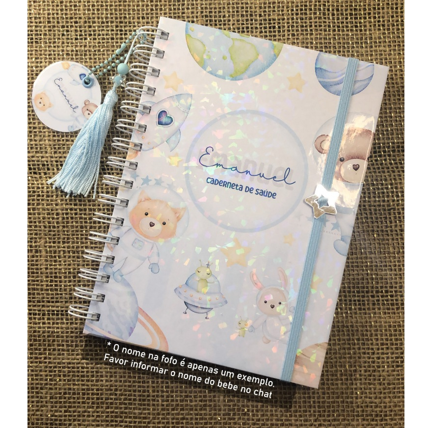 Caderneta de Saúde Infantil Personalizada A5 | SUS Atualizado | Capa Dura | Aventura Espacial