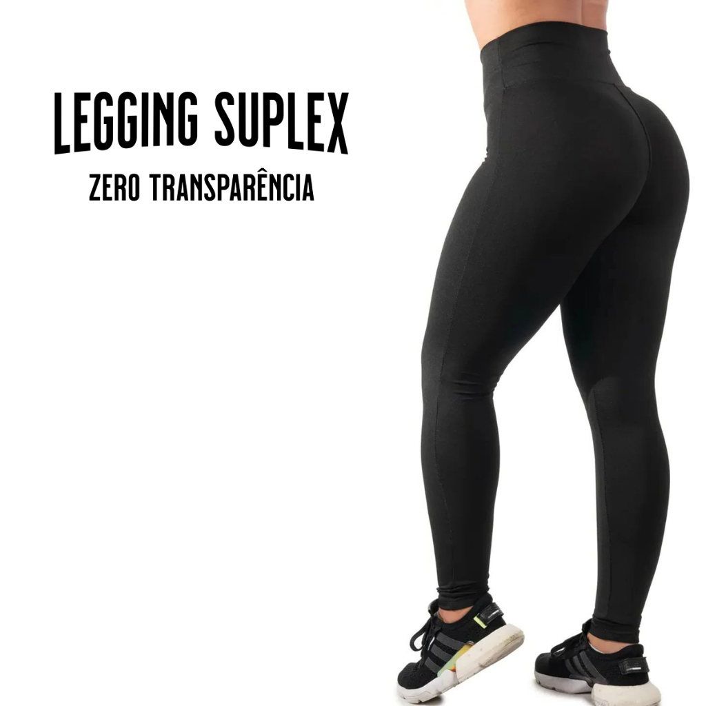 Calça Legging Feminina Suplex Cintura Alta Zero Transparência Fitness Dia a dia Academia