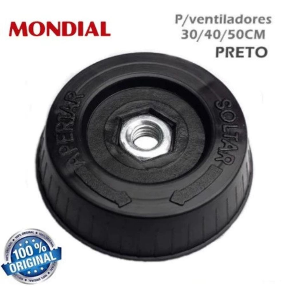 Porca da hélice do ventilador Mondial 30 40 ou 50 cm Original Compatível com Ultra e Polishop Preta