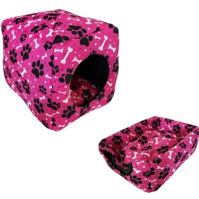 Cama Pet E TOCA Iglu M Para Cães e Gatos 2 EM 1 ROSA