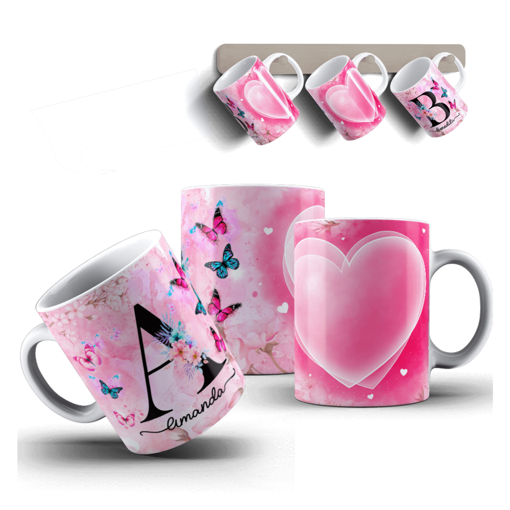 Caneca Personalizada com nome Letra inicial em destaque em Oferta na Shopee