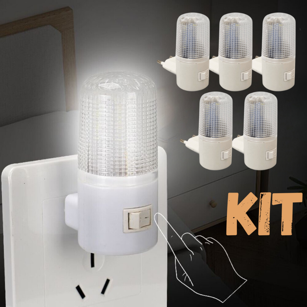 Luminária Mini Luz Noturna Abajur De Tomada Decoração Led Bivolt Corredor Escada Banheiro Infantil