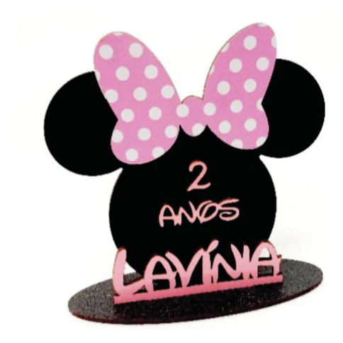 Centro de Mesas Minnie em mdf com Idade
