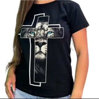 Camiseta T-shirt Feminina Blusa Cristã Evangélica preta em Oferta na Shopee