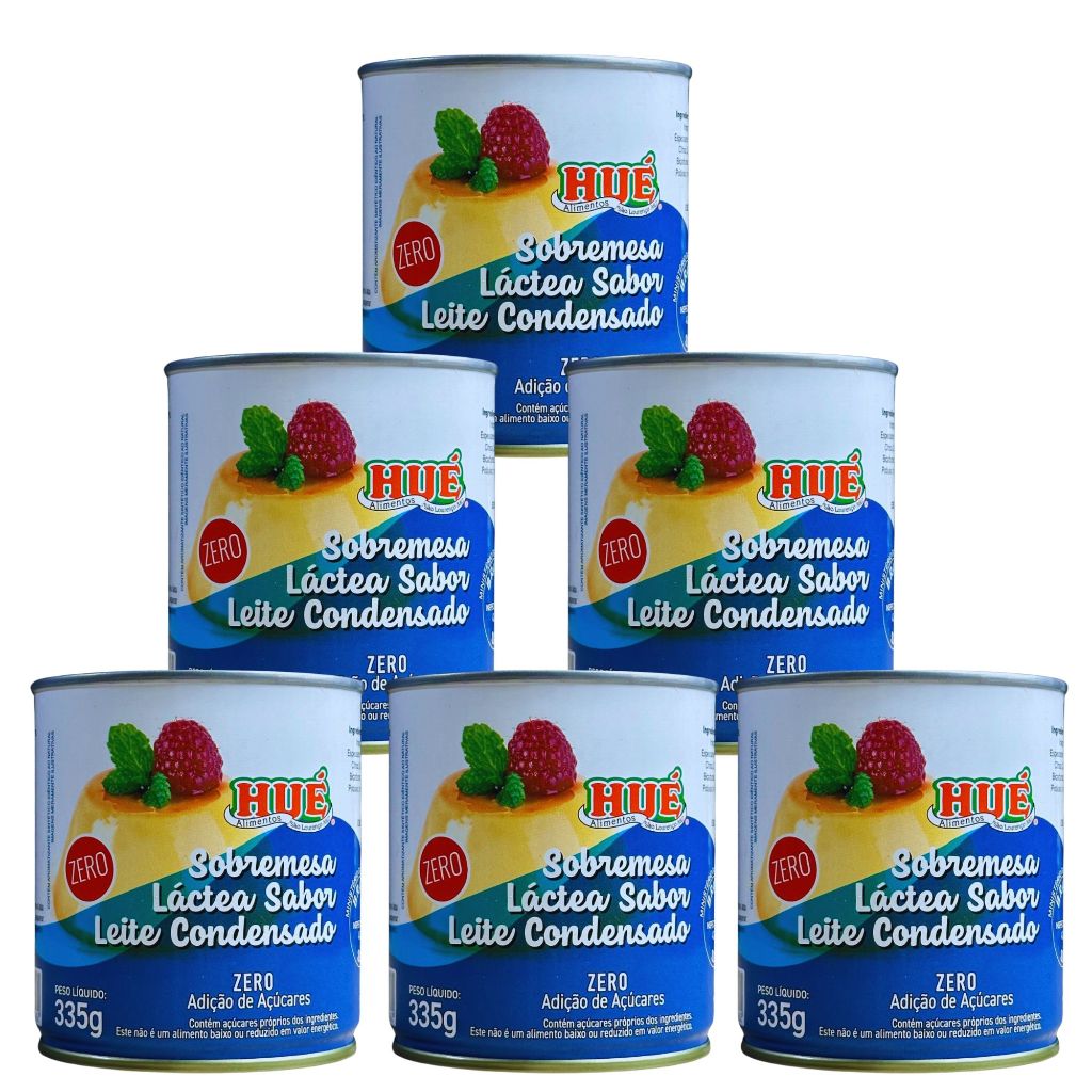 Leite Condensado Diet Hue (Sobremesa Láctea Sabor Leite Condensado Zero) Sem Gluten 335g com 6 unid