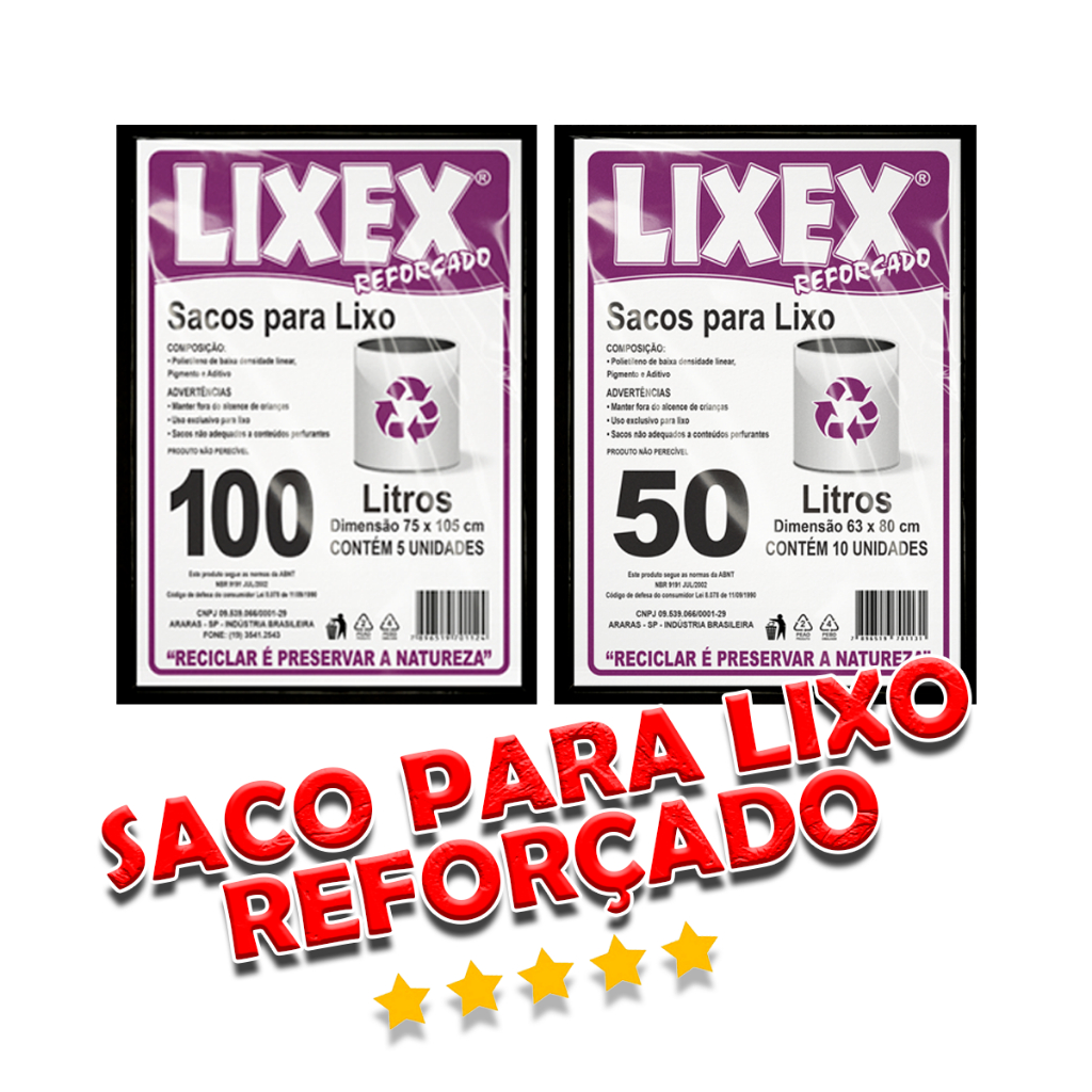 Saco de lixo reforçado 100, 50 litros - 10 pacotes Atacado Forte Grosso em Oferta na Shopee