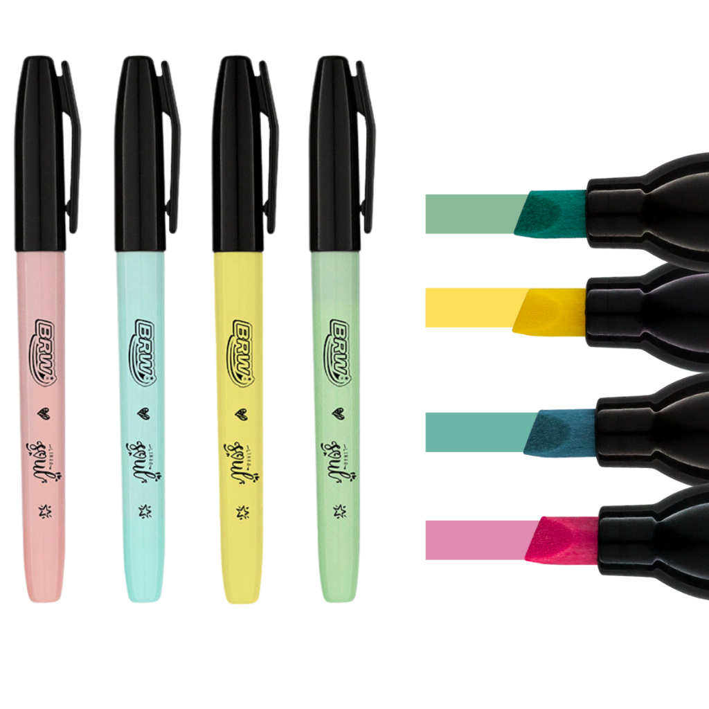 Kit Escolar Cores Pastel 24 Ítens - Canetas Coloridas Marca-texto Lapiseira Grafites Corretivo e Borracha