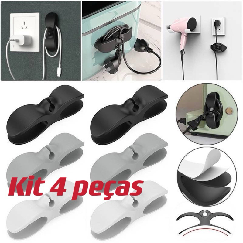 Kit 4 peças Bobinador De Fio De Retenção Parede Da Cozinha-Suporte De Cabo De Alimentação Montado Aparador Dados em Oferta na Shopee