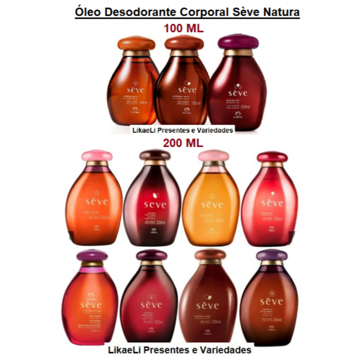 Sève Óleo Desodorante Corporal com 100 ou 200 ml a Pronta entrega Natura