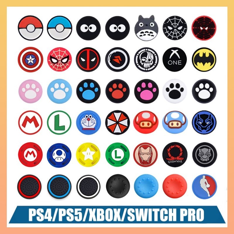 Par De Grip Borracha Protetora de Silicone Para Analógicos de Controles de PS5, PS4, Xbox Series, One e 360