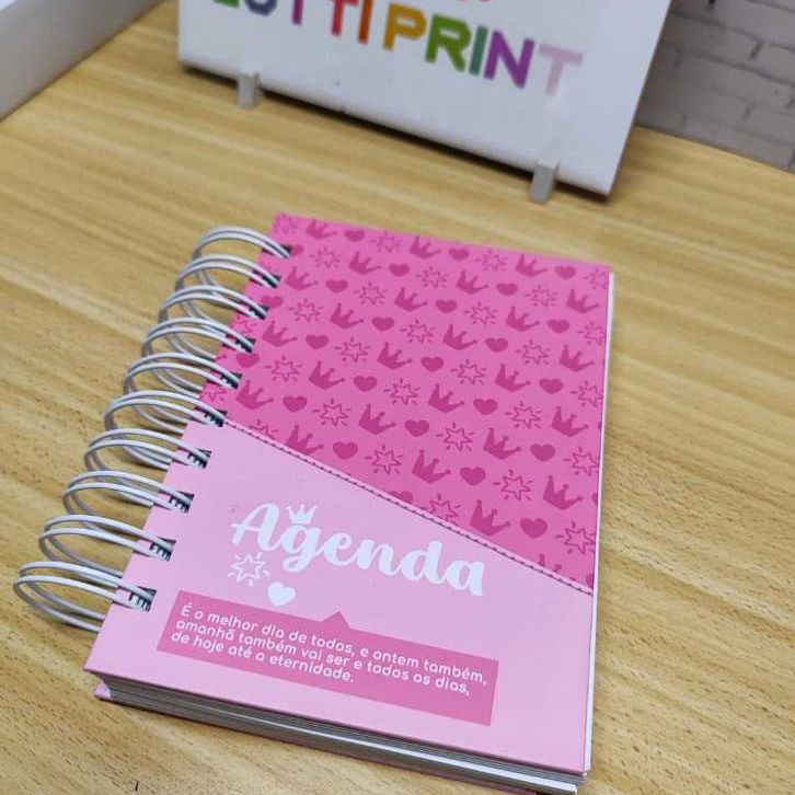 Mini Agenda A6 Personalizada Permanente Compacta Capa Dura Organização Planejamento Estudo Trabalho