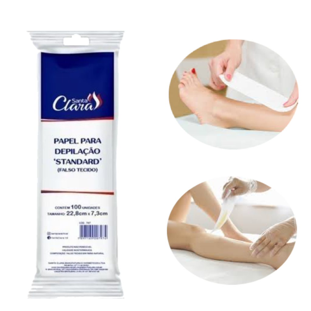 Papeis Para Depilação Tecido Falso Santa Clara 22,8x7,3 cm em Oferta na Shopee