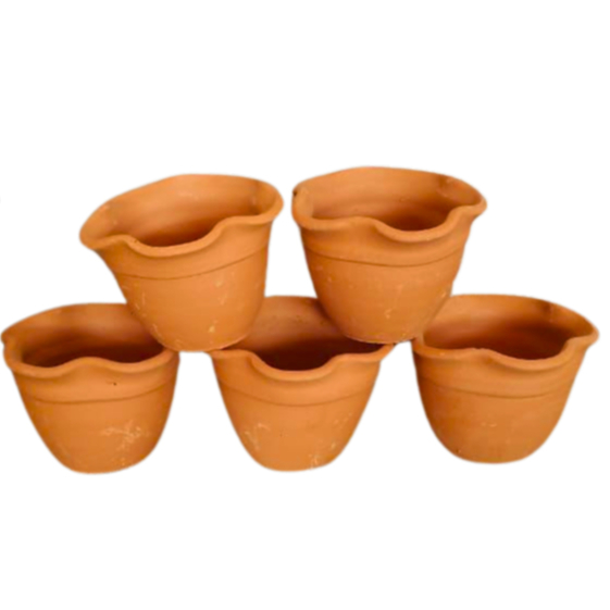 Kit com 5 Vasos de barro cerâmica para suculentas, plantas, cactos, decoração em Oferta na Shopee