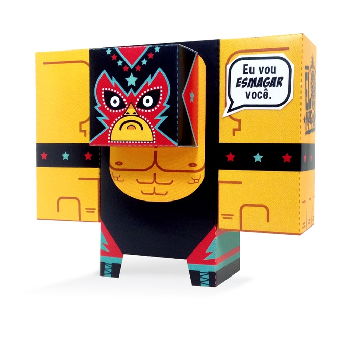 LUTADOR EL MATADOR - boneco de papel ufc toy art mexicano paper toy