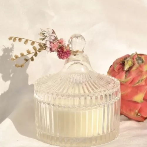 Bomboniere Com Tampa 90ML 9x6x4CM Multiuso De Vidro Elegante E Decorativa Original Glass