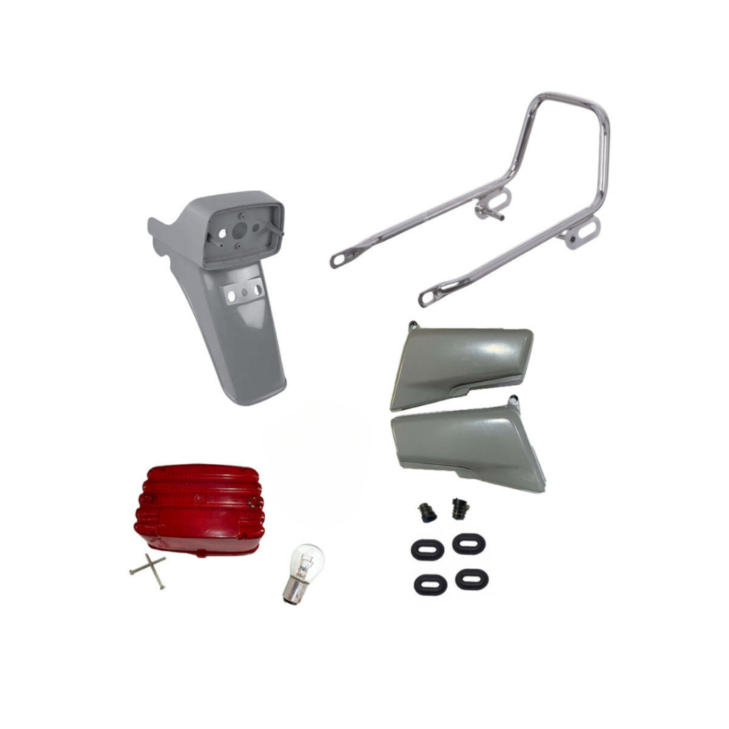 carenagem cg 125 83 até 89 tampa lateral paralama traseiro kit fixação e lanterna completa alça cromada