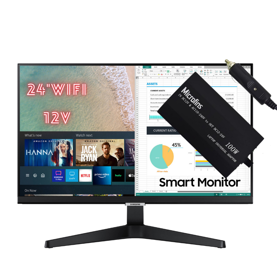 TV Smart Samsung 24" Wifi Full HD 110/220V/+adaptador 12V p/ Barco Caminhao Motorhome