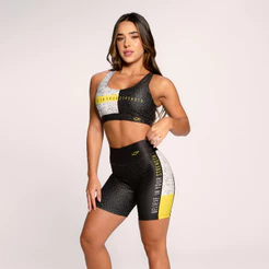 Conjunto Fitness Feminino Suplex Estampado Academia Feminino Top E Short Believe Lot Fitness