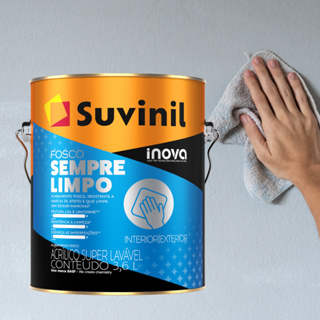 Tinta Acrílica Lavável Fosco Branco Neve 3,6l Inova Sempre Limpo Suvinil Limpável Premium em Oferta na Shopee
