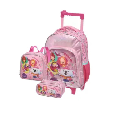 Kit mochila rodinha + lancheira e estojo duplo - Lilica Ripilica Mundo Ripilica vem dançar 2024 - ORIGINAL