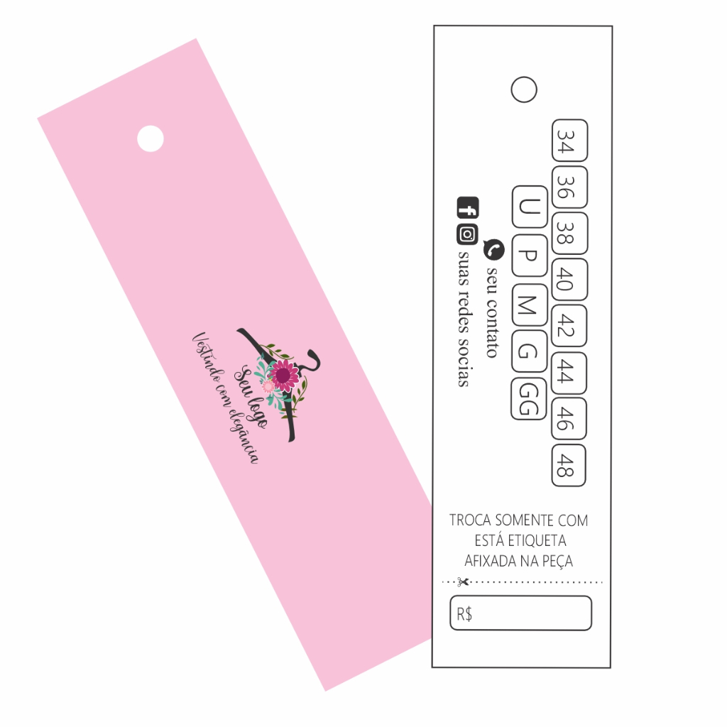 2000 Tag / Etiqueta Palito personalizadas para roupas, lingerie, acessorios em Oferta na Shopee