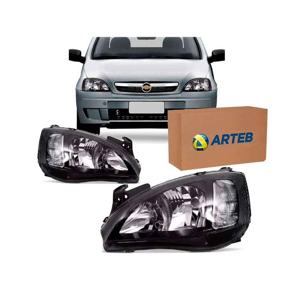 Par Farol Mascara Negra Seta Lisa Montana Corsa KIT2161 Arteb