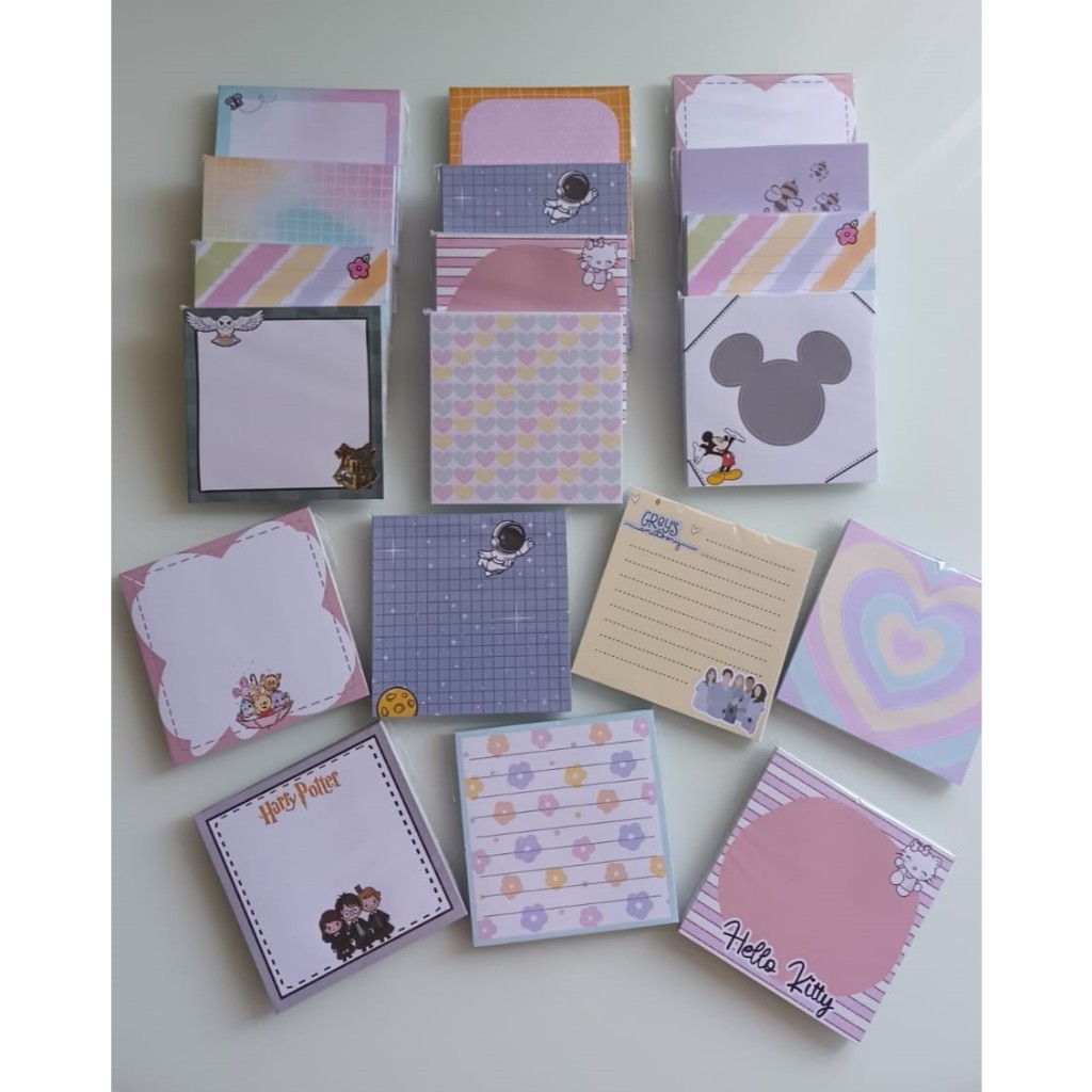 Bloco de Notas Anotações Personalizado Colorido 9,5x9,5 | Papelaria Fofa