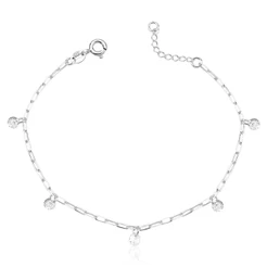 Pulseira Feminina de Prata 925 Cartier com Ponto de Luz pendente