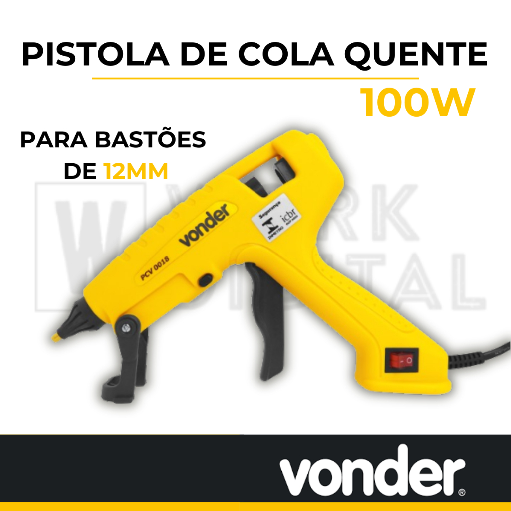 Pistola De Cola Quente 100w 12mm Bivolt Certificada Vonder