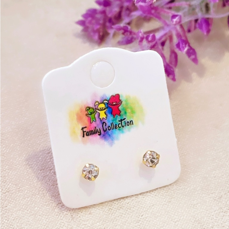 Brinco Infantil com Zircônia Tamanho G Folheado a Ouro 18K - Hipoalergênico com Tarraxa Baby de Segurança em Oferta na Shopee