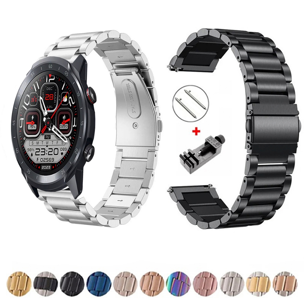 Pulseira de 22mm Metal Elos de aço inox para Xiaomi Mibro A2 de Engate Rapido