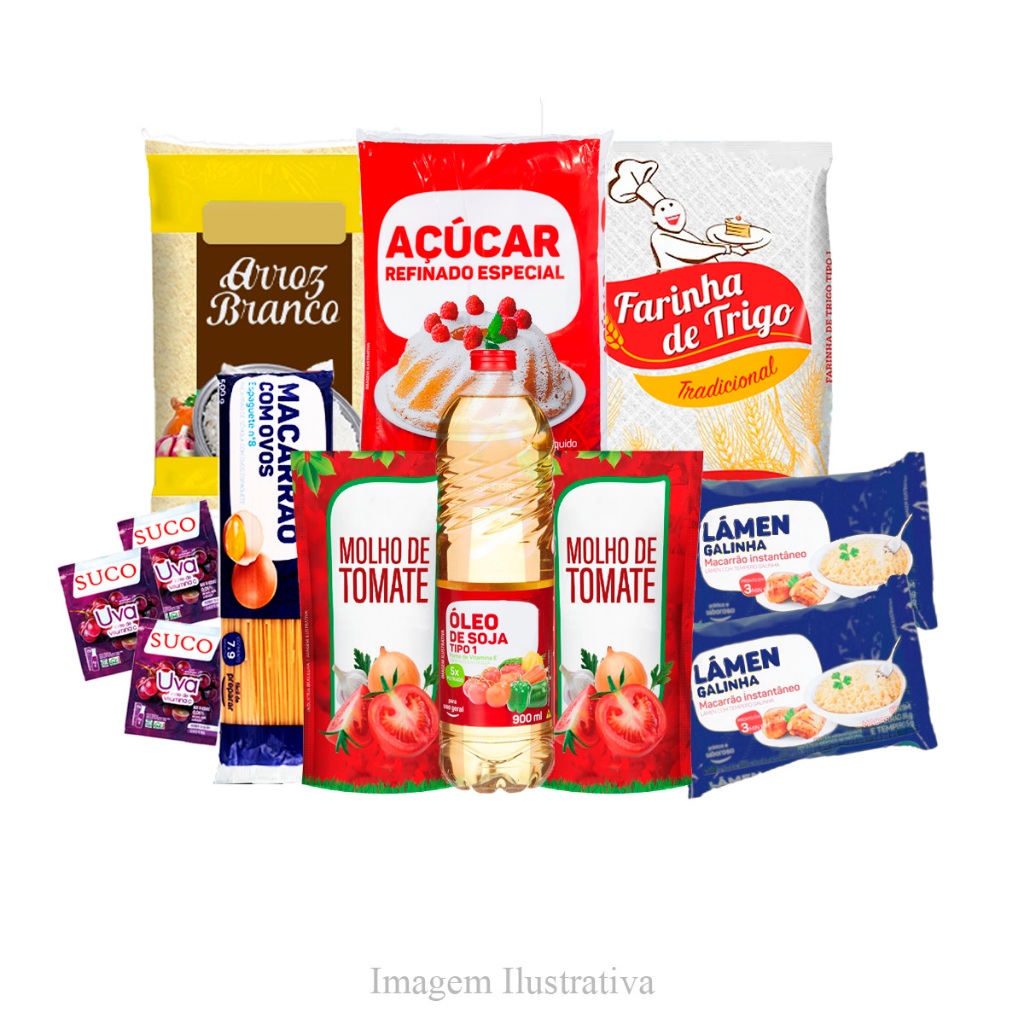 Cesta Básica De Alimentos Completa 12 Itens Super Econômica em Oferta na Shopee