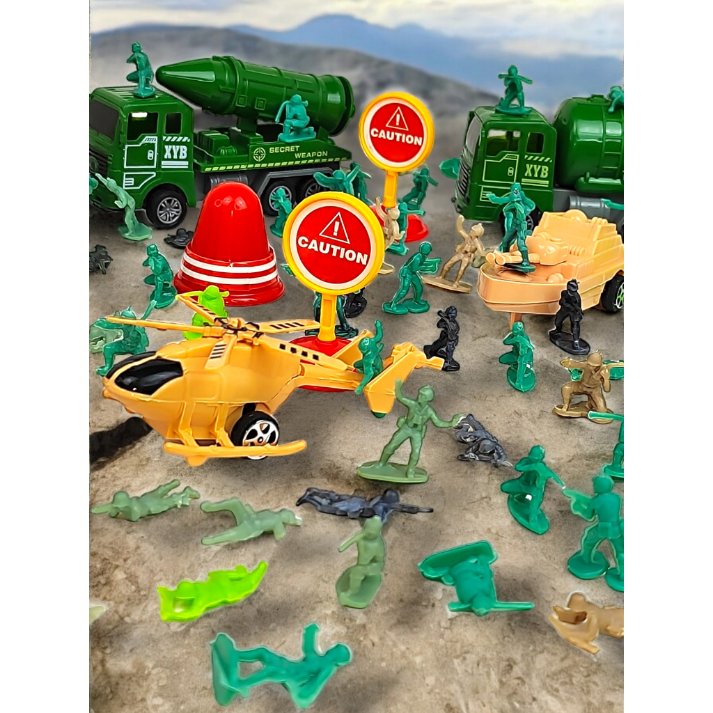 Kit Veiculo Militar E Aeronaves + Cenario + 10 Soldadinhos P/ Lembrancinha Aniversario Prenda novo em Oferta na Shopee