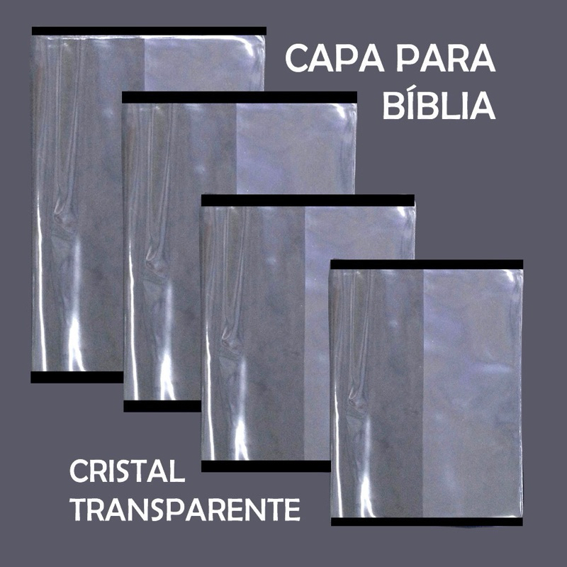Capa Para Bíblia 18,5cm x 26,5cm x 5cm Transparente
