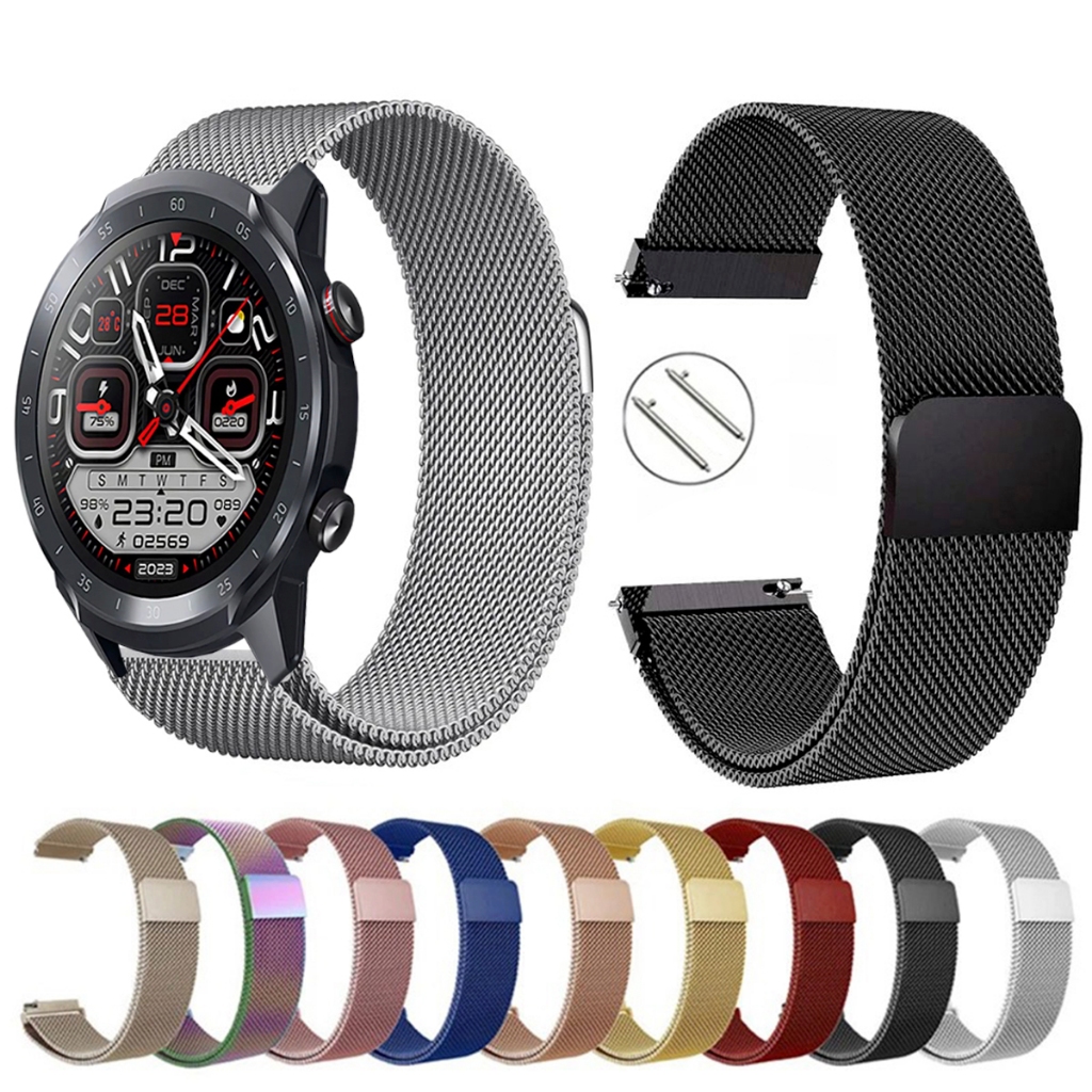Pulseira de 22mm milanesa aço inox para Xiaomi Mibro A2 de Engate Rapido