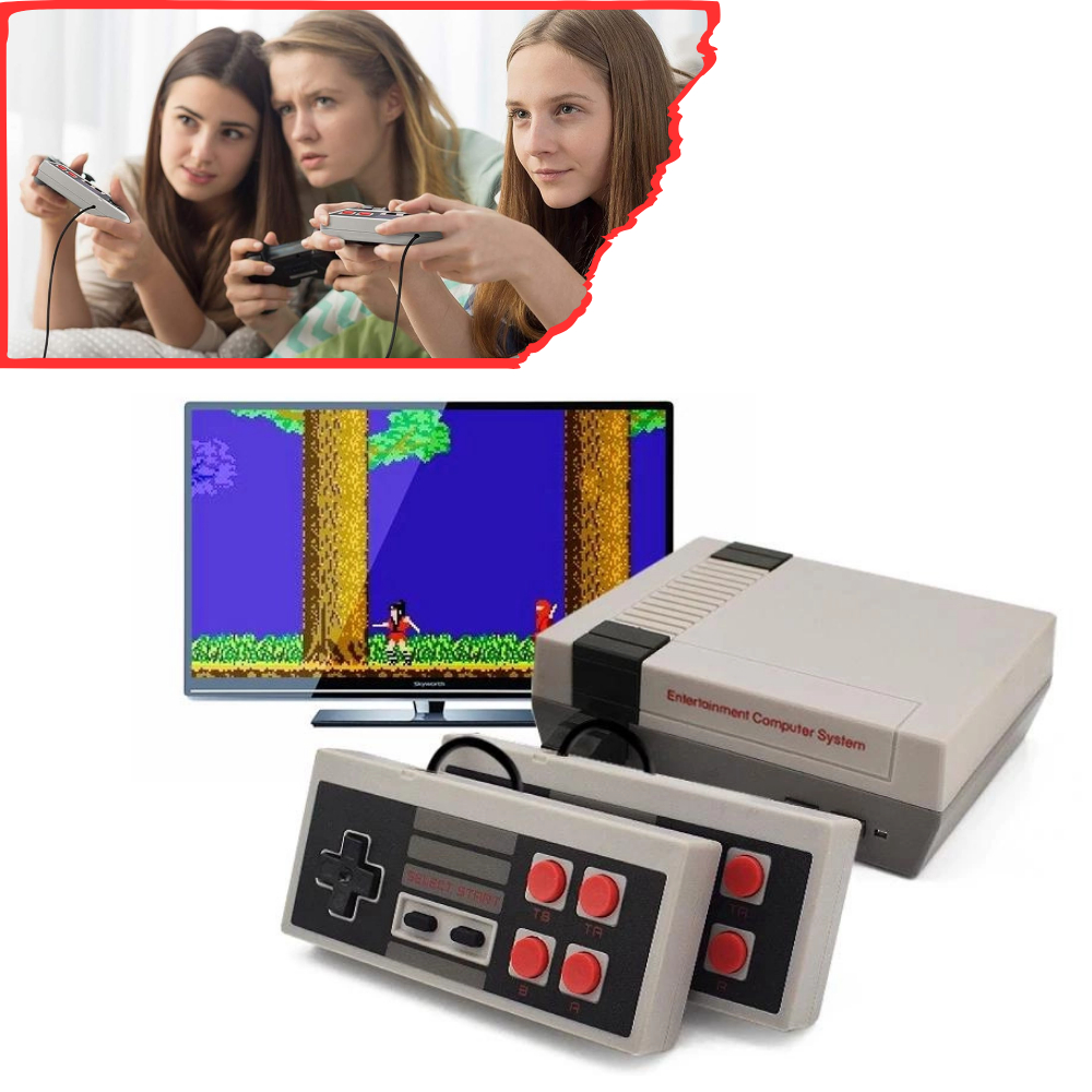 Video Game Retro Nintendinho Portátil Console Super Clássicos Mini 800 Jogos + 2 Controles